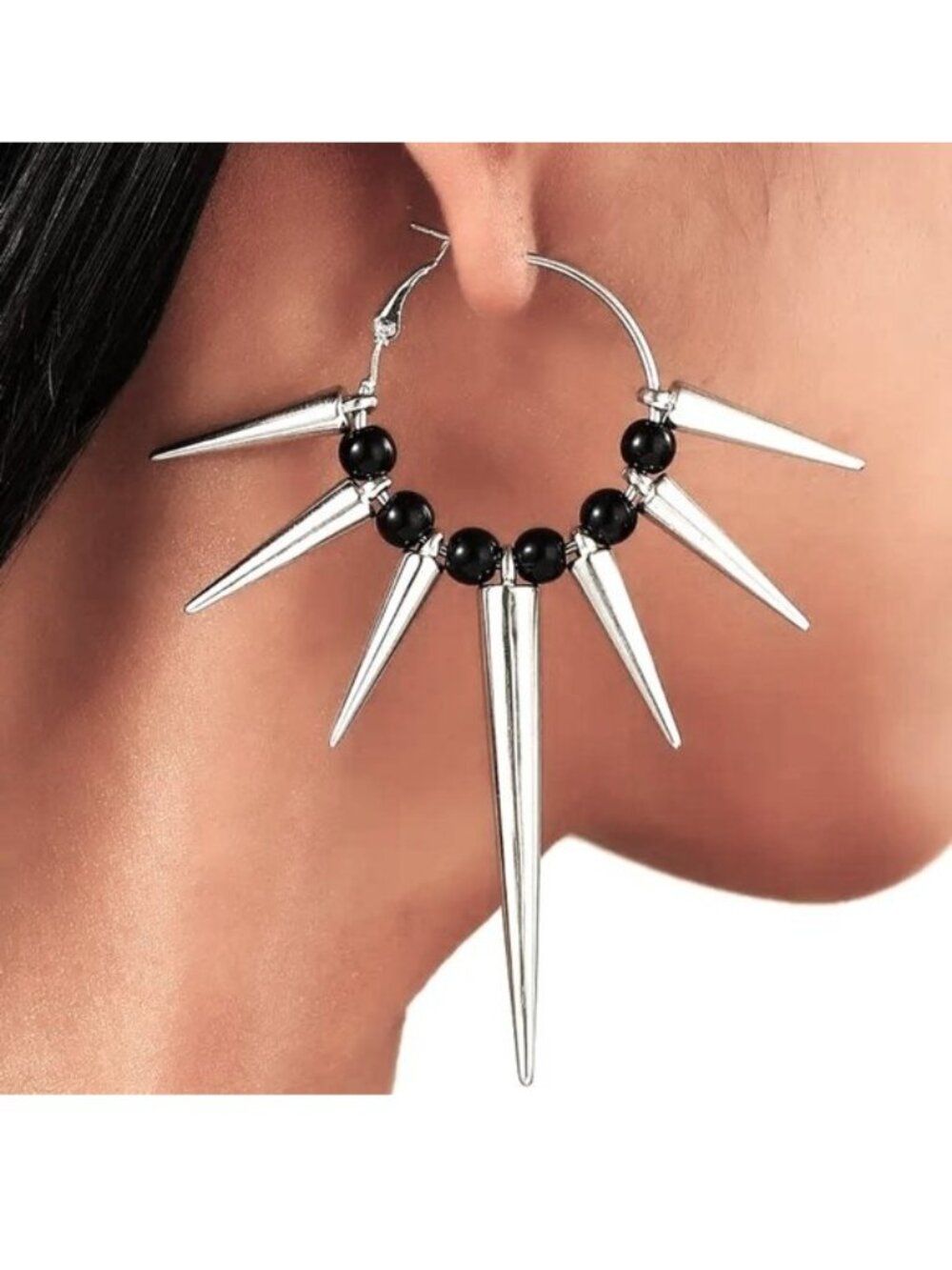 Spike Earrings Goth Emo Scene Retro Unisex Unique Rave Stylish Edgy Tribal Bold - Picture 1 of 6